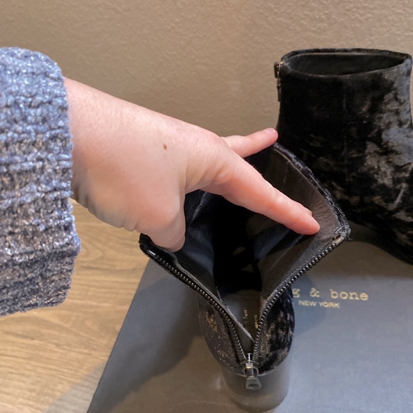NIB - Rag & Bone Drea Black Velvet Boot - size 6.5 - Picture 12 of 14